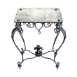an elegant and stylish french 1940's iron and tole side Tables with mirrored top; by rene drouet