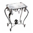 an elegant and stylish french 1940's iron and tole side Tables with mirrored top; by rene drouet