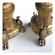 a good quality and large pair of italian baroque style giltwood tripod pricket sticks