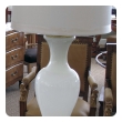an elegant french 1960's white opaline baluster-form glass lamp