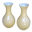 a large and shapely pair of murano 1970's butter-cream cased glass vases