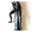 a playful italian grand tour bronze figure of a young male athlete; signed 'Gerente'