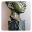 a beautifully rendered american 1940's bronze bust of a young boy on marble plinth; signed 'JG Kendall 1945' (Gorham Co. Foundry)
