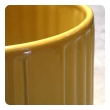 a large-scaled pair of american 1940's golden-yellow glazed ceramic umbrella jars; designer Harold Holman, Alamo Pottery, San Antonio, Texas