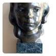 a beautifully rendered american 1940's bronze bust of a young girl on marble plinth; signed 'J.G. Kendall 1940, Gorham Co. Founders'