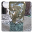 a beautifully rendered american 1940's bronze bust of a young girl on marble plinth; signed 'J.G. Kendall 1940, Gorham Co. Founders'