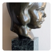 a beautifully rendered american 1940's bronze bust of a young girl on marble plinth; signed 'J.G. Kendall 1940, Gorham Co. Founders'