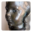 a beautifully rendered american 1940's bronze bust of a young girl on marble plinth; signed 'J.G. Kendall 1940, Gorham Co. Founders'