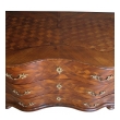 a handsome and good quality german baroque serpentine-form parquetry and walnut-veneered 3-drawer chest