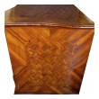 a handsome and good quality german baroque serpentine-form parquetry and walnut-veneered 3-drawer chest