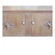 a stylish french mid-century 2-door cerused oak sideboard with silver-leaf star relief motifs