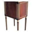 a good quality french louis XVI 3-drawer mahogany commode with marble top and gilt-bronze mounts