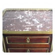 a good quality french louis XVI 3-drawer mahogany commode with marble top and gilt-bronze mounts