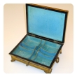 an elegant english regency yellow-lacquered chinoiserie jewelry box