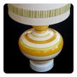 a vibrant and large-scaled pair of italian 1960's ovoid-shaped ceramic lamps with bold horizontal striping