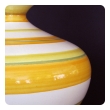 a vibrant and large-scaled pair of italian 1960's ovoid-shaped ceramic lamps with bold horizontal striping