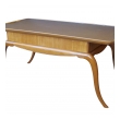 stylish italian mid-century pearwood cocktail table with graceful splayed legs