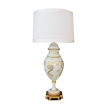 an elegant and good quality american 1950's blanc de chine porcelain lamp with gilt decoration; labeled 'Marbro Lamp Co., Los Angeles'