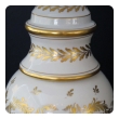 an elegant and good quality american 1950's blanc de chine porcelain lamp with gilt decoration; labeled 'Marbro Lamp Co., Los Angeles'