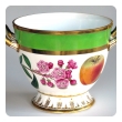 a good quality paris porcelain polychromed double-handled cache pot/jardiniere