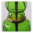 a good quality french 1940's apple-green crystal lamp with gilt-bronze mounts; foil label 'cristal et bronze, paris'