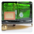 a good quality french 1940's apple-green crystal lamp with gilt-bronze mounts; foil label 'cristal et bronze, paris'