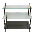 a good quality french 1940's 3-tier etagere with glass shelves by maison jansen, paris