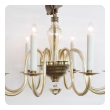 a shapely murano 1950's pale gold glass 8-light chandelier