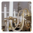 a shapely murano 1950's pale gold glass 8-light chandelier