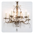  elegant italian 1960's hollywood regency 8-light gilt-tole chandelier