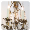  elegant italian 1960's hollywood regency 8-light gilt-tole chandelier