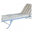 a stylish american mid-century regency style gray painted aluminum garden lounge chair by brown jordan