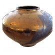 a large-scaled and impressive american 1960's copper metallic-glazed ceramic vase