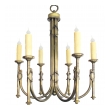 a handsome and large-scaled english neogothic brass 6-light chandelier