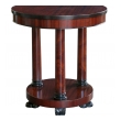 a handsome american classical-style circular ribbon-mahogany tripod gueridon/side table with ebonized highlights