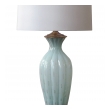 a striking and tall murano mid-century sea-foam green art glass lamp; by barovier toso