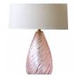 a shimmering murano mid-century pink glass lamp with silver inclusions