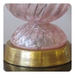 a shimmering murano mid-century pink glass lamp with silver inclusions