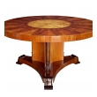  finely crafted swedish art deco circular table with well-figured flame mahogany and satin birchwood