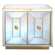 a glamorous american hollywood regency 1940's mirrored 2-door cabinet with gilt highlights
