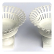 A Good Pair of German KPM White-glazed Pierced Lattice Compotes