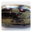 a delightful japanese black lacquered gourd-form box