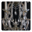 a good pair of continental Maria Theresa basket-form glass and crystal 6-light chandeliers; possibly viennese