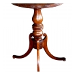 a handsome and well-patinated english victorian beechwood circular tripod side table with baluster support and splayed legs
