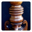 a handsome and well-patinated english victorian beechwood circular tripod side table with baluster support and splayed legs