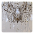  lustrous and graceful italian rococo style cage-form beaded 6-light chandelier with crystal pendants, flowers and swags