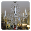  lustrous and graceful italian rococo style cage-form beaded 6-light chandelier with crystal pendants, flowers and swags