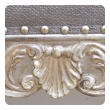 a well-carved mid-century venetian style painted and silver gilt bench with foliate and shell motif