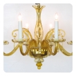 a richly-colored murano 1960's butterscotch-glass 6-light chandelier