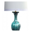 a luminous murano mid-century teal art glass silver aventurine lamp by barovier & toso